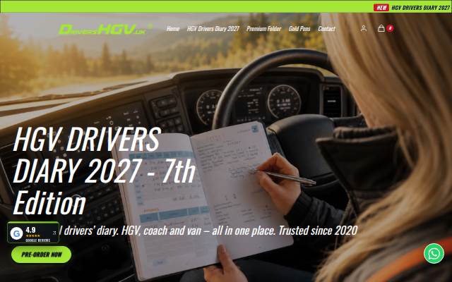 Startseite von HGV Drivers Diary Shop