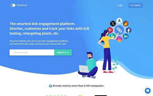 Montra da Switchy: shorten, customize &amp; track your links. Capture &amp; retarget everyone who clicks.