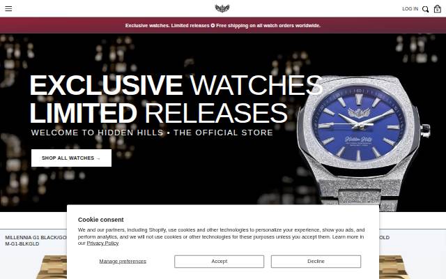 Hidden Hills Watches Inc. storefront