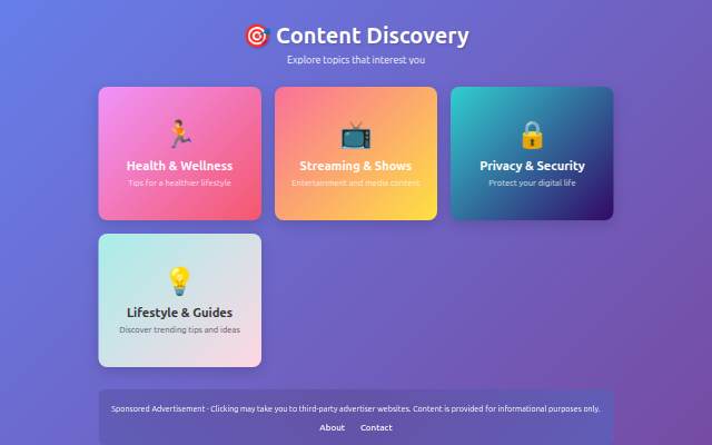 Startseite von Content Discovery Gateway
