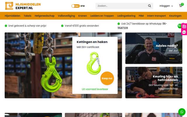 Startseite von Hijsmiddelen-Expert.nl