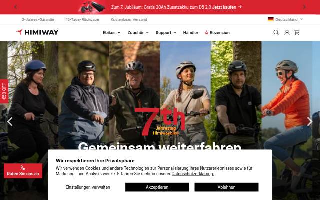 Himiwaybike.de storefront