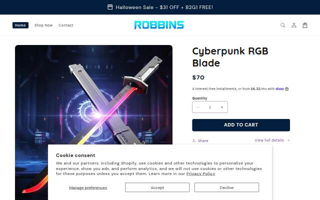 Startseite von Robbins