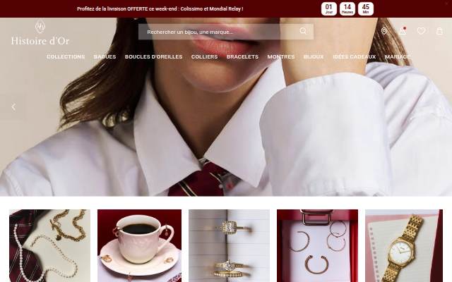 Montra da Bijouterie en ligne • Histoire d'Or : Bijoux et Montres