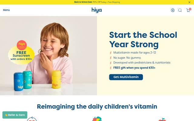 Hiya Health | Essential Super Nutrients for Kids storefront