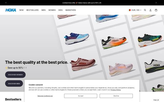 HOKA storefront