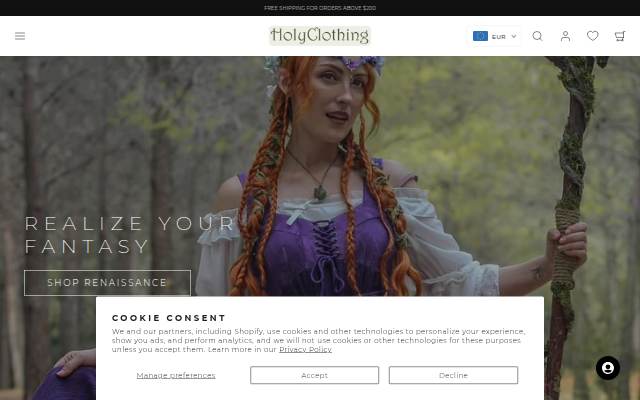 HolyClothing storefront