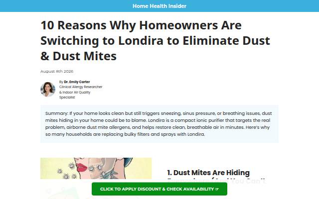 10 Reasons Why Homeowners Are Switching to Londira to Eliminate Dust &amp; Dust Mites storefront