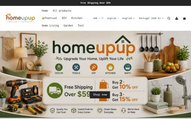 Homeupup storefront