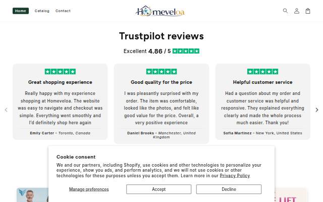 Homeveloa storefront
