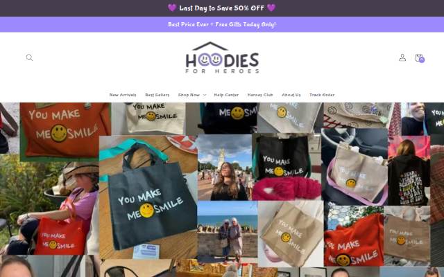 Hoodies For Heroes storefront