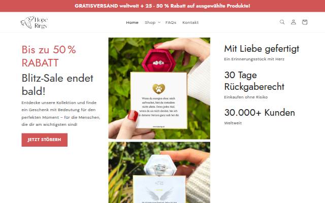 Hope Rings Germany storefront