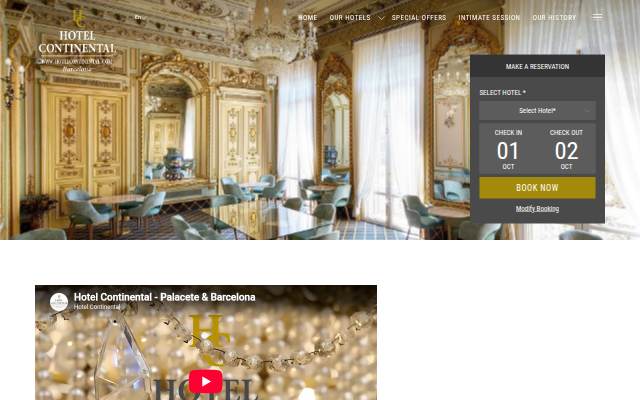 Montra da Continental Hotels Group site