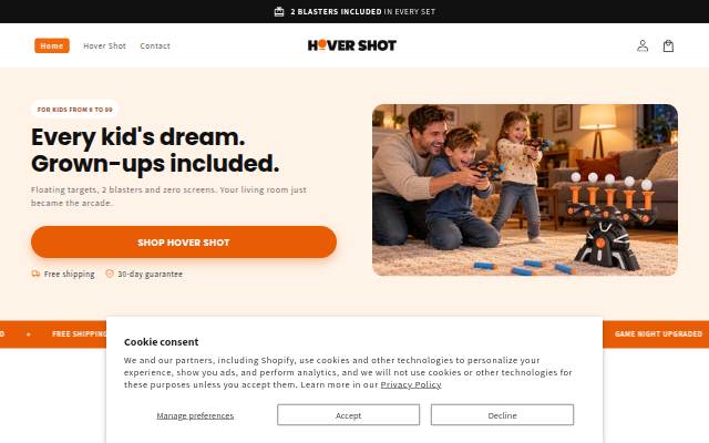 Startseite von Hover shot