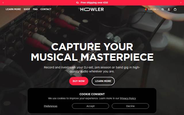 Howler Audio storefront