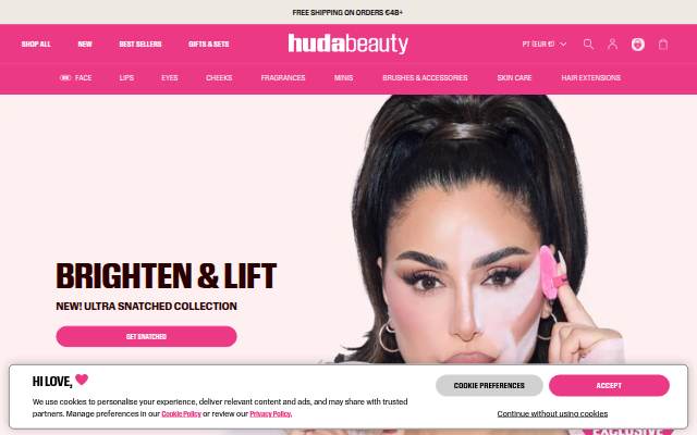 Huda Beauty storefront