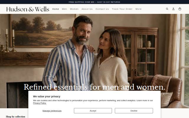Hudson &amp; Wells storefront