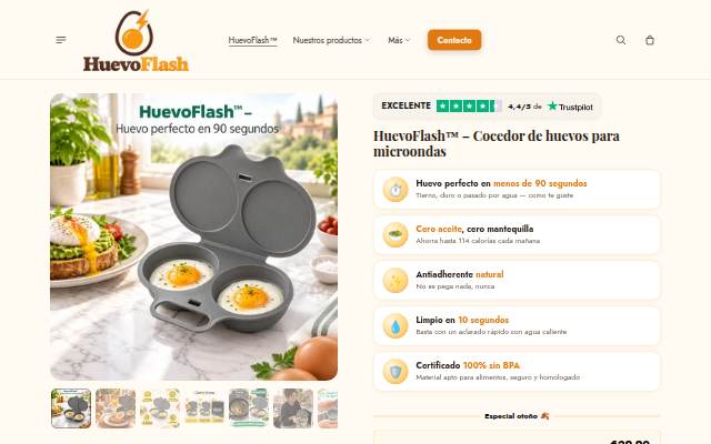 Startseite von huevo ES