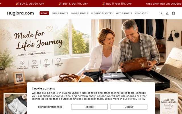 Huglora.com storefront