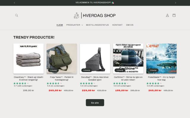 HverdagShop storefront