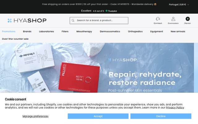 Hyashop storefront