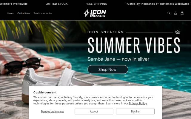 Icon Sneakers storefront
