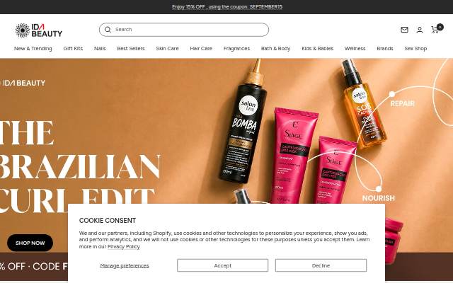 IDA Beauty UK storefront