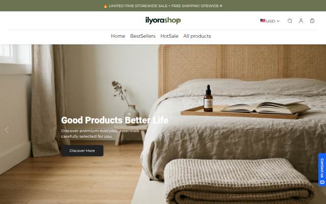 ilyorashop storefront