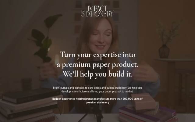 Impact Stationery Homepage storefront