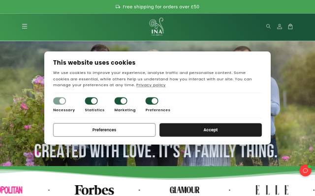 InaEssentials.UK storefront