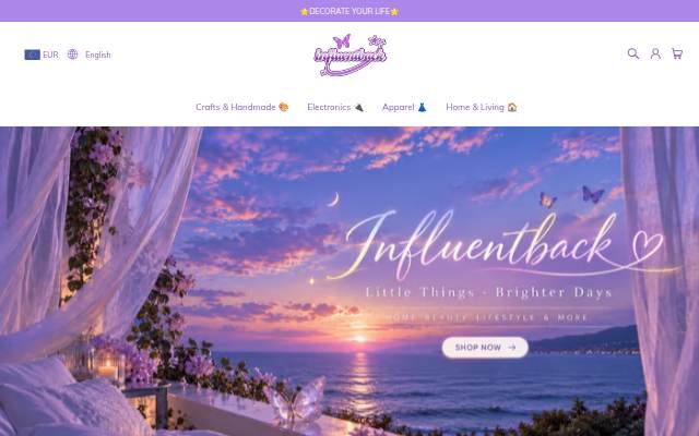 Influentback storefront