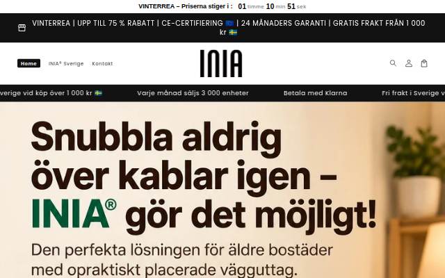INIA® Nordisk Sverige storefront
