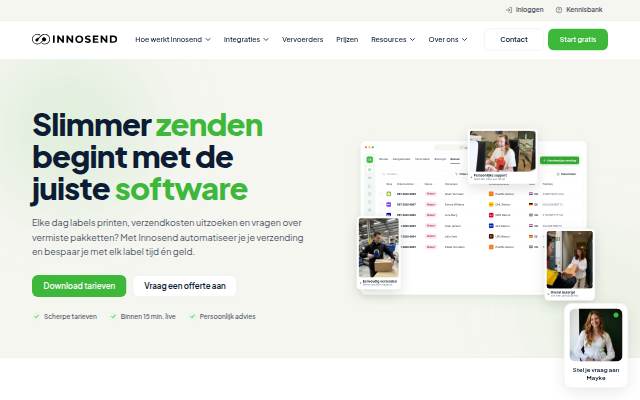 Startseite von Innosend