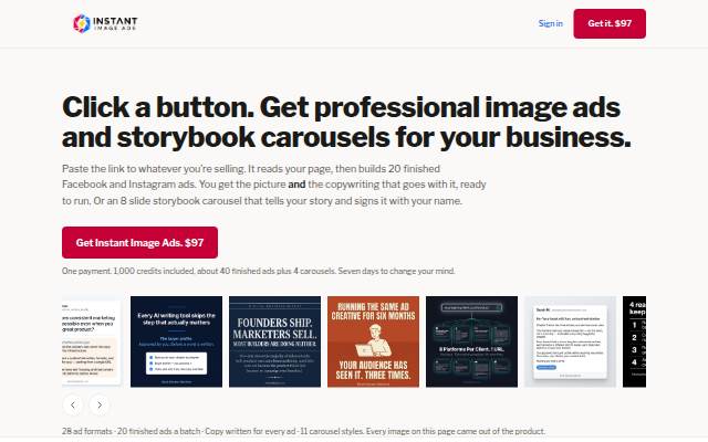 Instant Image Ads storefront
