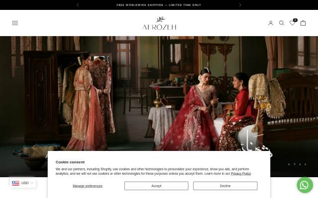 Afrozeh International storefront
