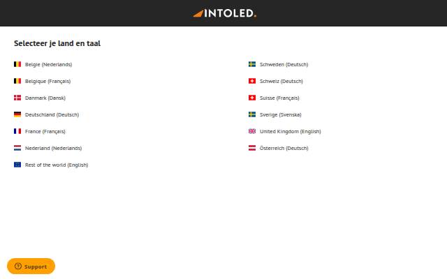 Select your country and language storefront