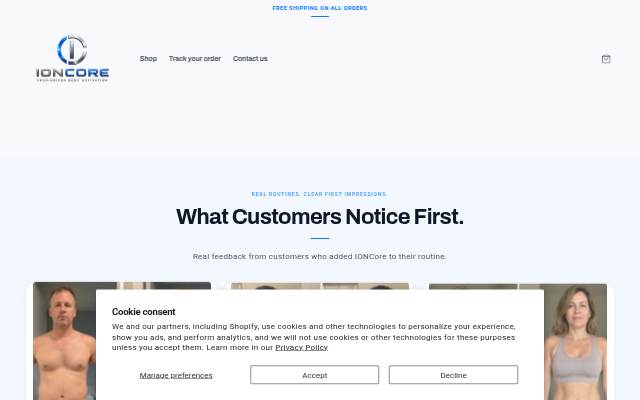 IONCoreFit storefront