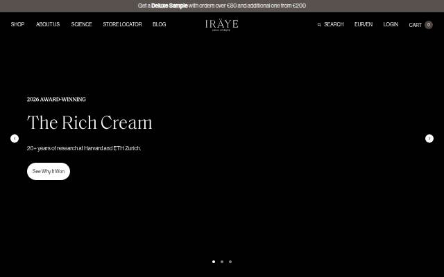 IRÄYE Skincare storefront