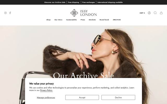 Issy London storefront