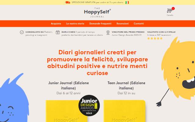 Startseite von HappySelf Journal (IT)