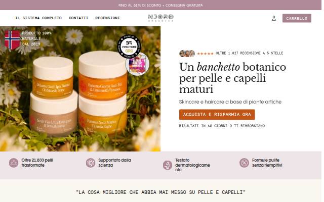 Njord Organics Roma storefront