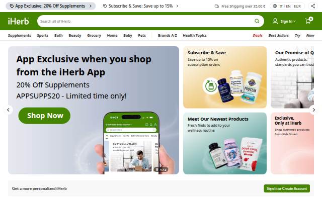 iHerb storefront