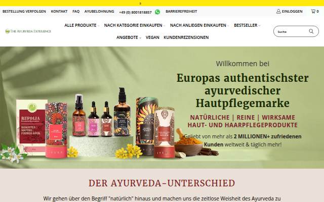 Escaparate de The Ayurveda Experience DE