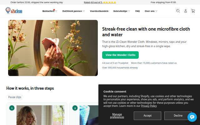 Izi Clean storefront