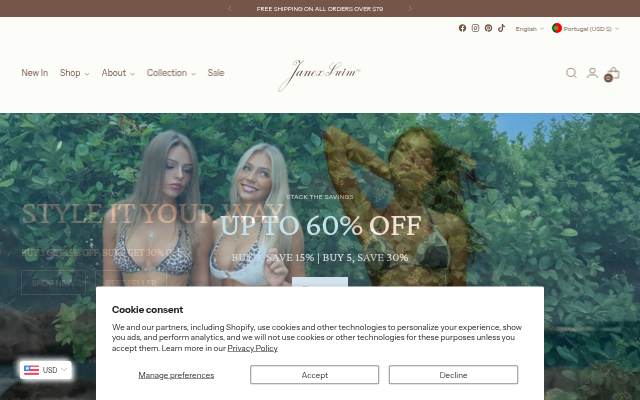 Janexswim storefront