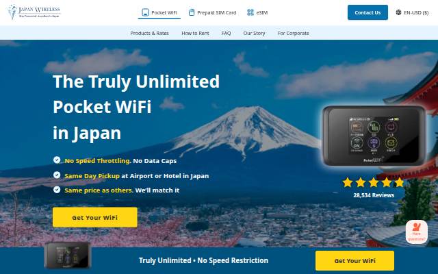 Best Japan Pocket WiFi Rental & eSIM storefront