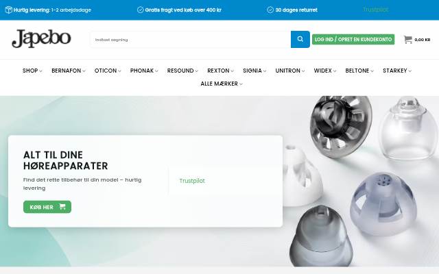 Japebo.dk storefront