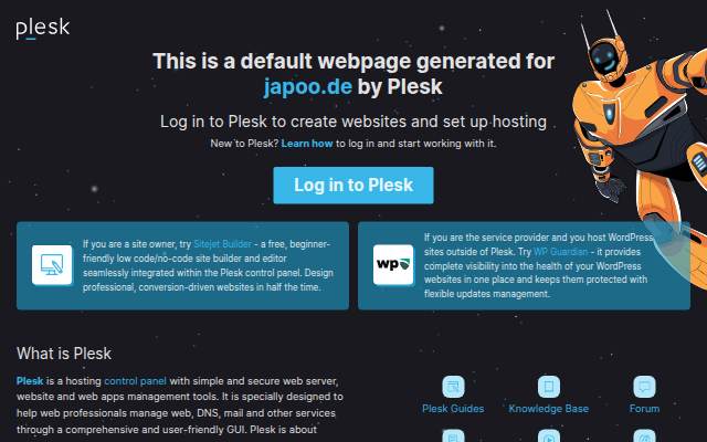 Domain Default page storefront
