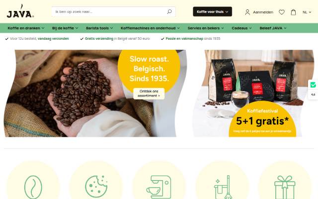 Startseite von The JAVA Coffee Company NV