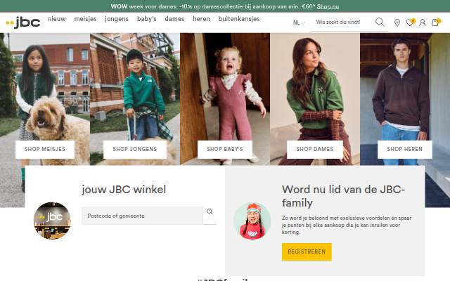 JBC Webshop storefront